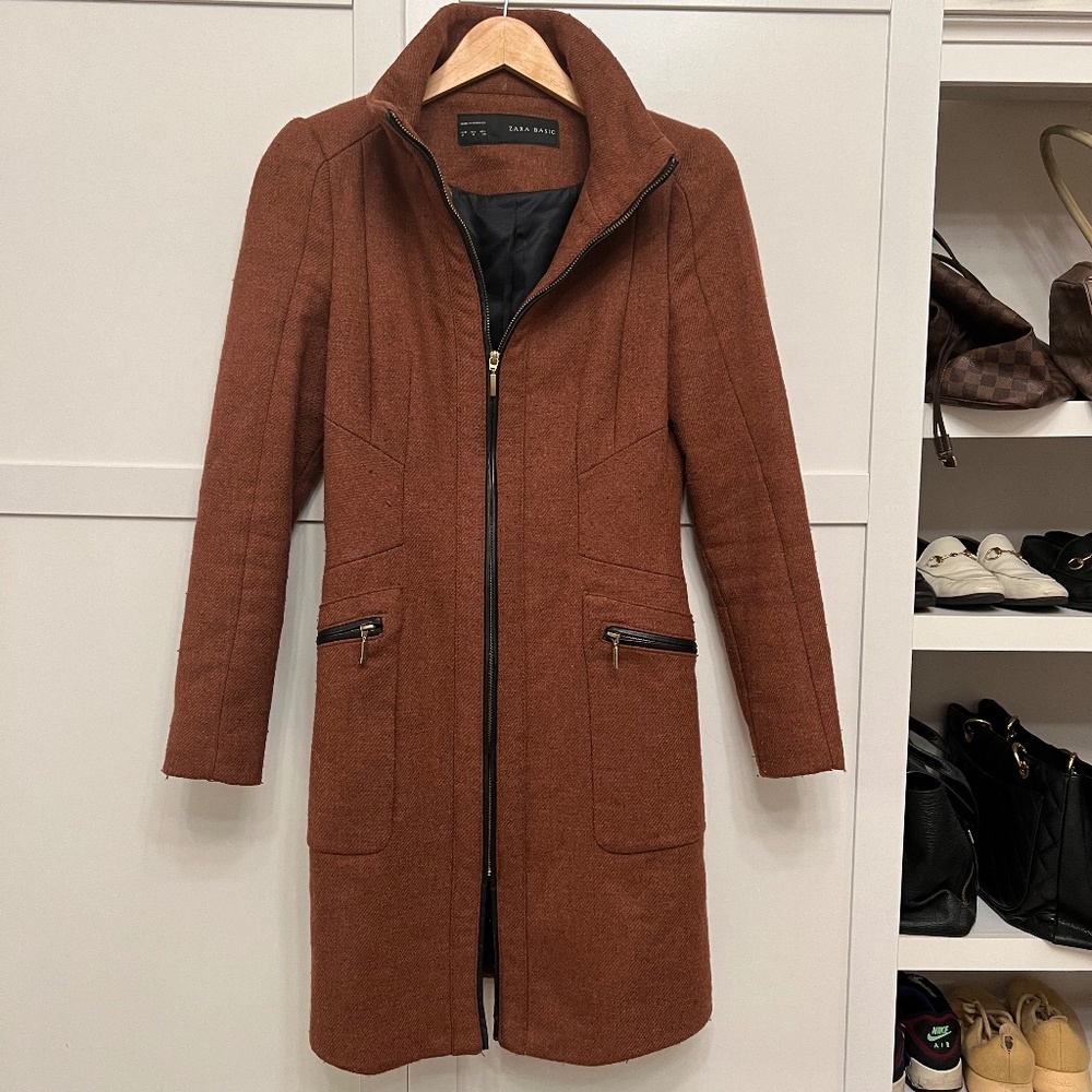 Zara zipper front coat
